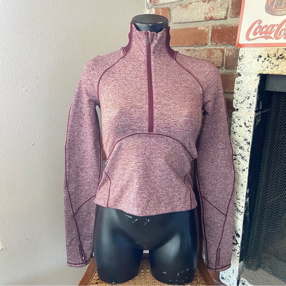 Lululemon Always Alert 1/2 Zip| Heathered Garnet| Size 2 NWOT